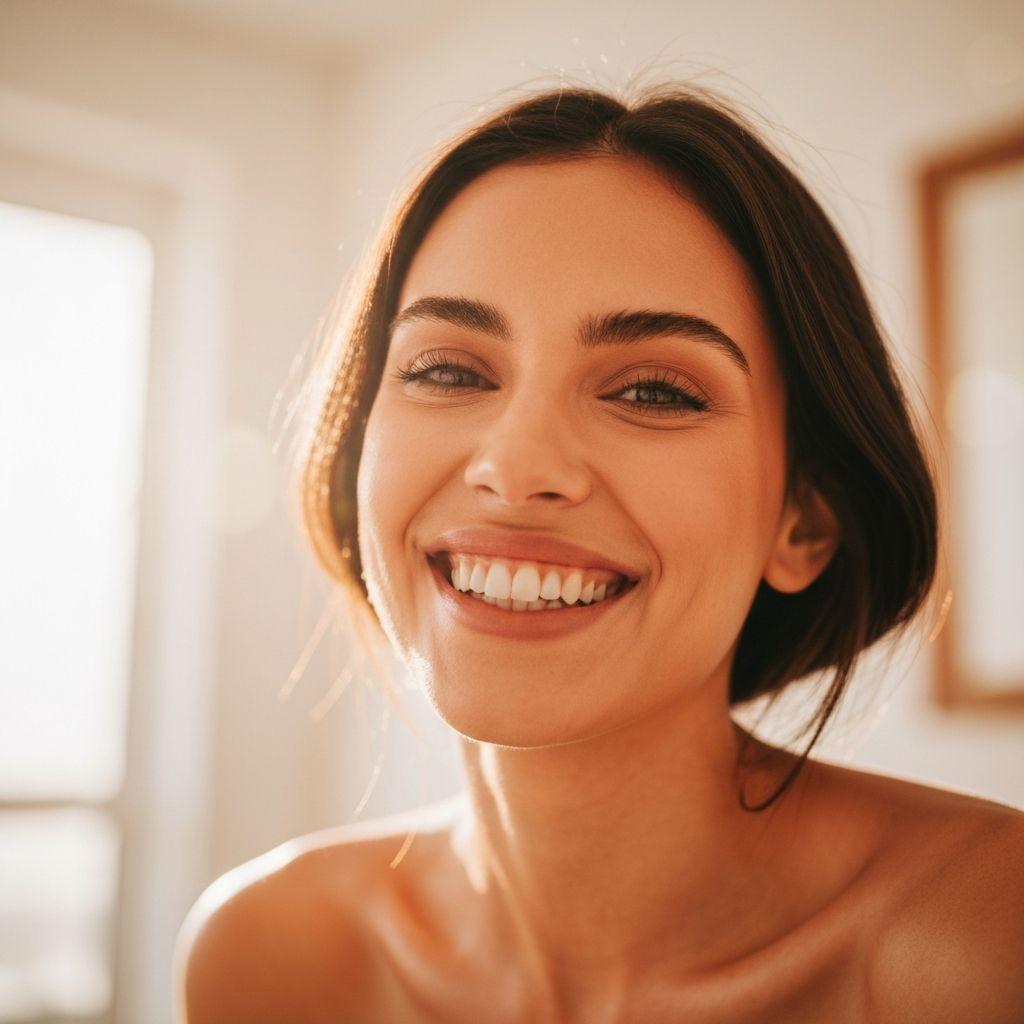 Person smiling confidently with the Verlah dental triage app